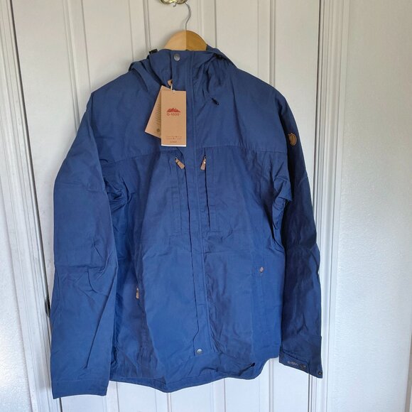 NEW Fjallraven Mens Skogsö G-1000 Jacket L NWT Indigo Blue Wind Water Resistant - Picture 1 of 16
